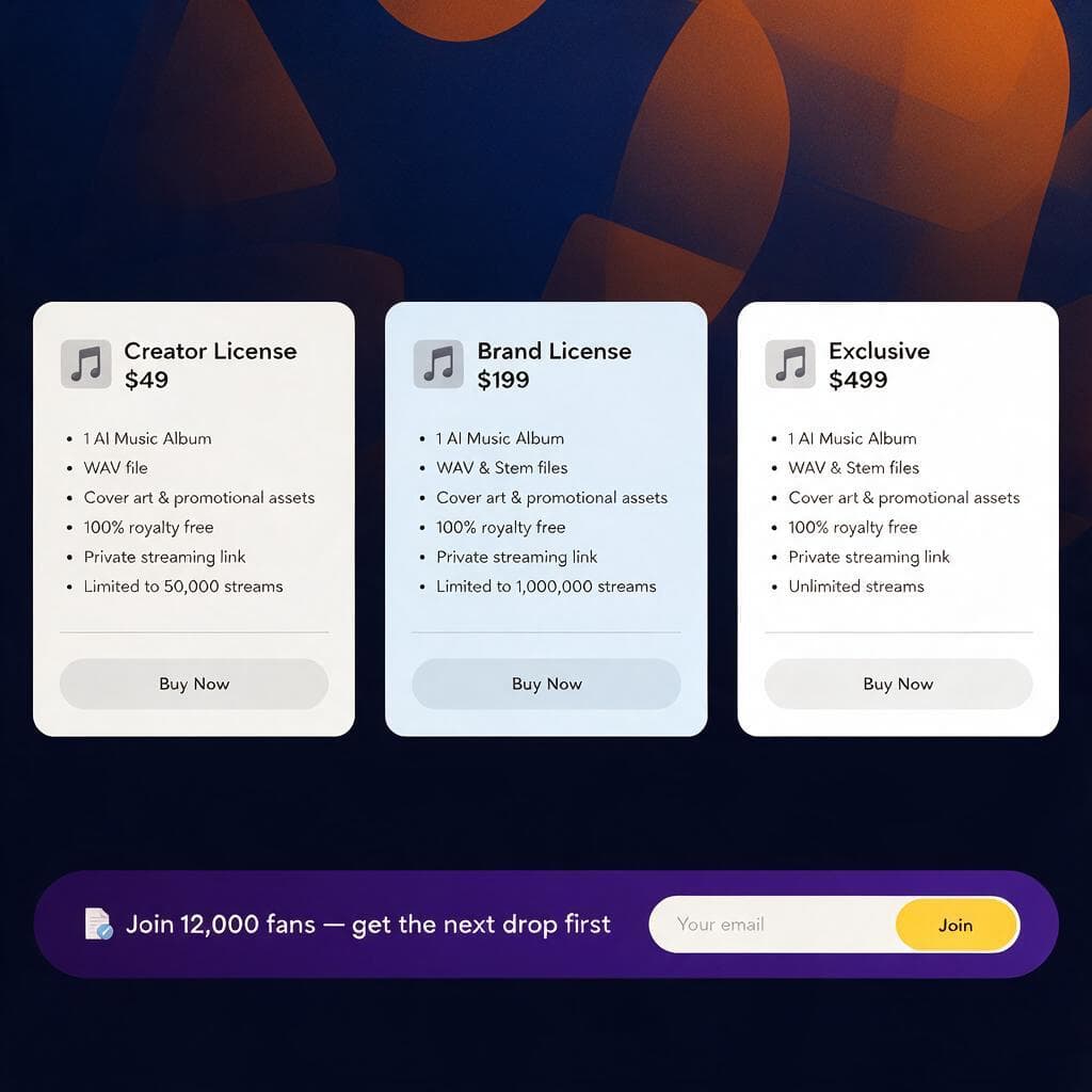 Licensing storefront and email capture